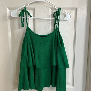 J. Crew Vibrant Green Layered Camisole